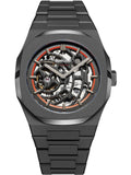 D1 MILANO SKELETON BRACELET Mod. SANDBLAST ORANGE AUTOMATIC